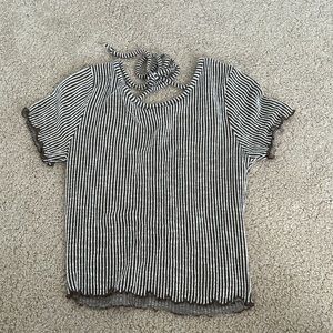 Crop top with tie back, worn once, size medium